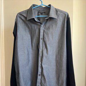 Banana Republic Button Up Shirt Men’s Size XL Grey And Black 100% Cotton
